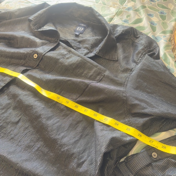 GAP - The Big Shirt- Oversized Tunic, Black & Silver Stripes- Women’s XL - Picture 7 of 10